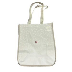 Lululemon Reusable Tote Beige Ombre Shopping Bag Medium Snap Closure Authentic